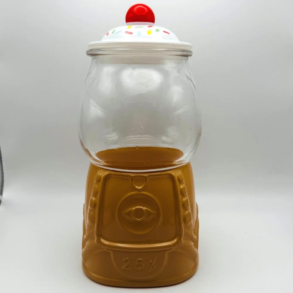 Target Gumball Machine Cookie Jar Candy Canister 25¢ Glass Nostalgic Retro